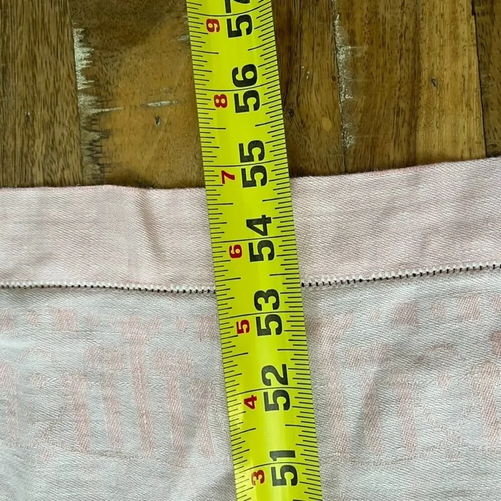 Vintage Linen Tablecloth Light Pink Persian Style Reversible 54